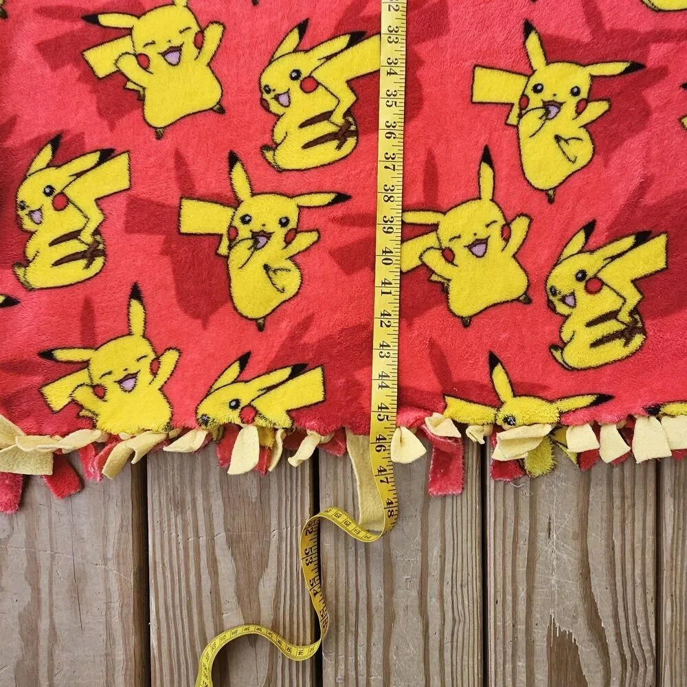 Handmade Pokémon Pikachu Tie Blanket